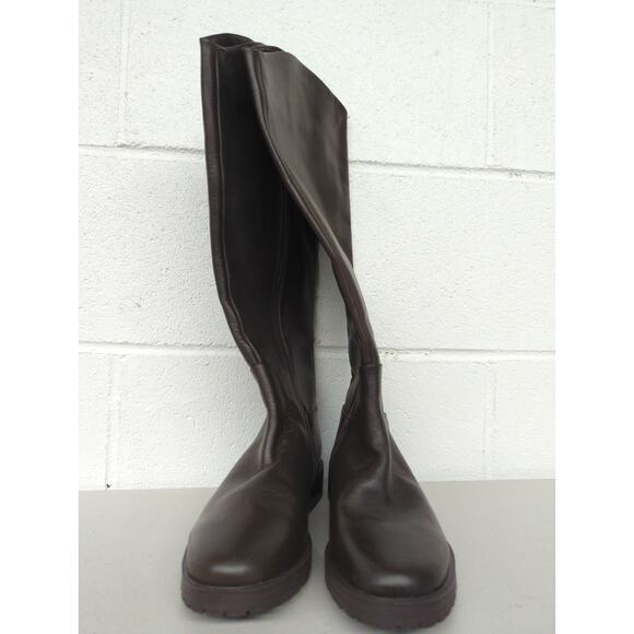 New NORDSTROM Nooliver-lea Leather dark brown boots sz5.5 tall riding equestrian - Picture 6 of 7